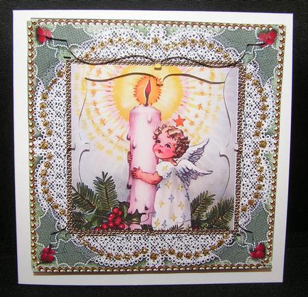 Candle Angel Lace 5inch Bracket Edge Spiral Stacker by Melanie Brewin