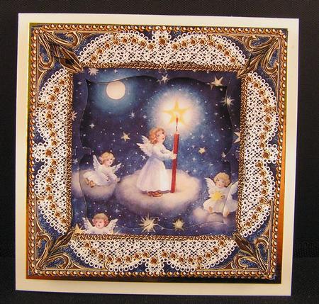 Angels Lite Sky Lace 5inch Bracket Edge Spiral Stacker by Melanie Brewin