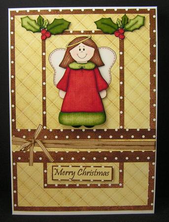 Have an Angelic Christmas Decoupage Card Front by Melanie Brewin