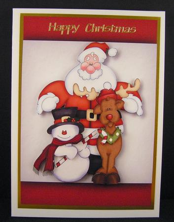 Santa, Snowman & Reindeer Quick Card by Melanie Brewin