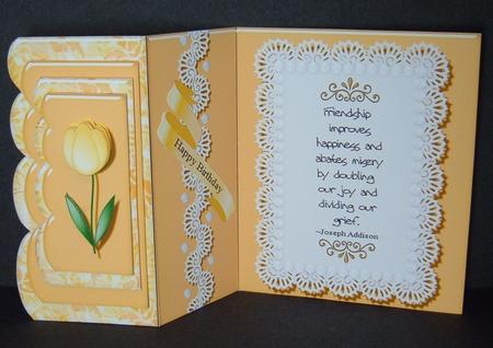 Tulip Scalloped Tri-fold Edge Card by Melanie Brewin