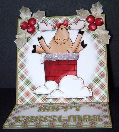 Christmas Moose 5 Minute Easel Card by Melanie Brewin