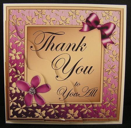 Floral Elegance Thank You Wavy Corner Side Stacker Topper by Melanie Brewin