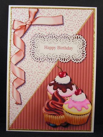 Birthday Cupcakes Card Topper by Melanie Brewin