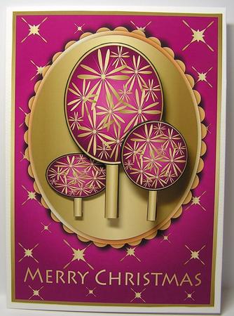Modern Christmas Trees Decoupage Pink by Melanie Brewin
