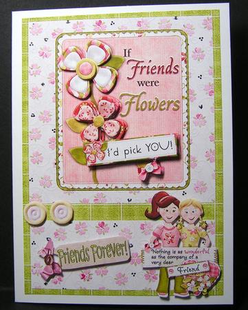 Friends Forever! Decoupage Card Front by Melanie Brewin