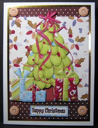 O Christmas Tree Decoupage Card Front by Melanie Brewin