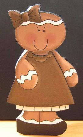 Sweet Gingerbread Girl 1 Shaped Card by Melanie Brewin