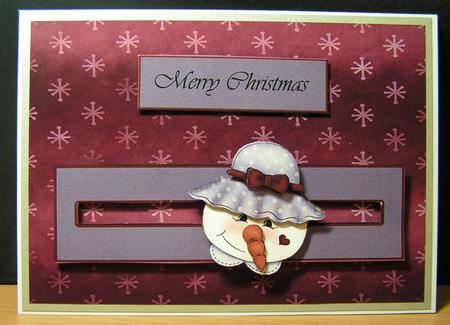 Snowgirl Penny Slider Card Front by Melanie Brewin