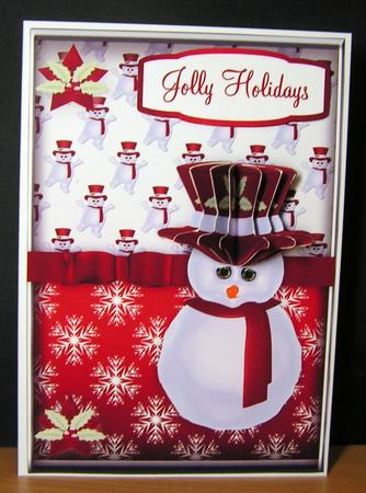 3D Snowman's Top Hat Embellishment and Card Front by Melanie Brewin