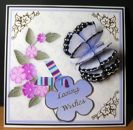 3D Butterfly 'n Bloom in Blue 2 and Card Front by Melanie Brewin
