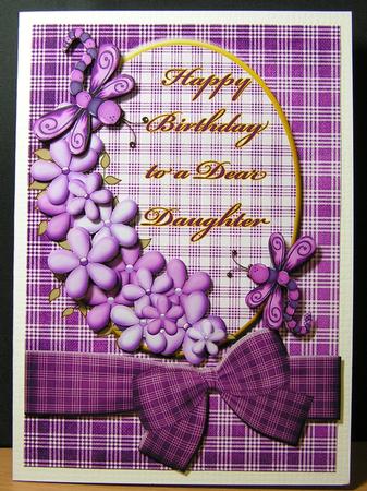 Purple Flowers Birthday Card for Dear Daughter by Melanie Brewin