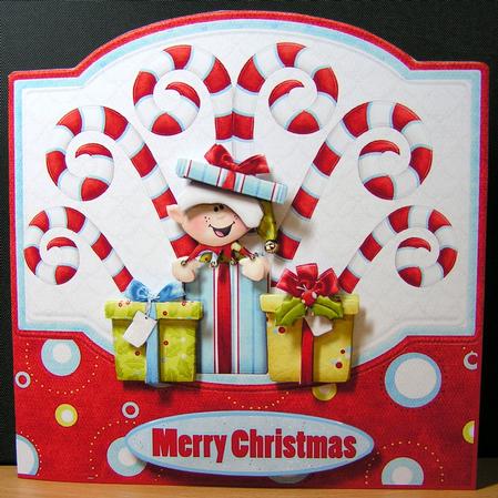 Elf Has Candy and Pressies Quick Card by Melanie Brewin
