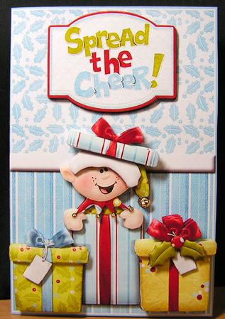 Elf in the Pressies C6 Quick Card by Melanie Brewin