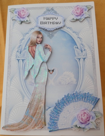 Frosted Dreams - A5 card front with decoupage by MELLONIE-DAWN ADAMS