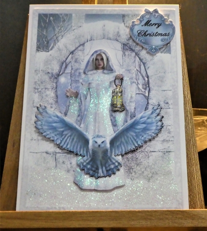 Mystical Christmas 4 - A5 card front with decoupage by MELLONIE-DAWN ADAMS