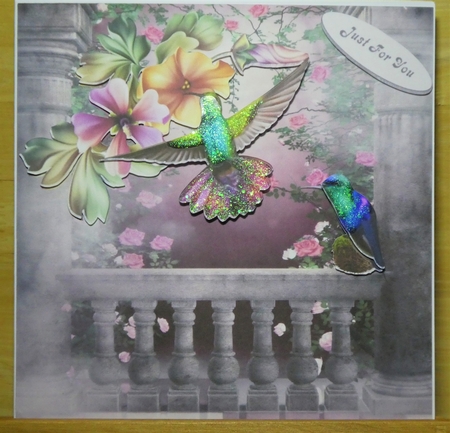 Humming Birds Scenery Topper with Decoupage by MELLONIE-DAWN ADAMS