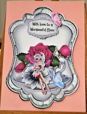 Flower Fairy 2 - 7x5 inch card front with decoupage by MELLONIE-DAWN ADAMS
