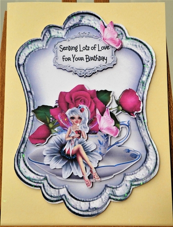 Flower Fairy 2 - 7x5 inch card front with decoupage by MELLONIE-DAWN ADAMS