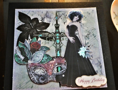 6 Inch Card - Venetian Mask - Gothic Beauty by MELLONIE-DAWN ADAMS