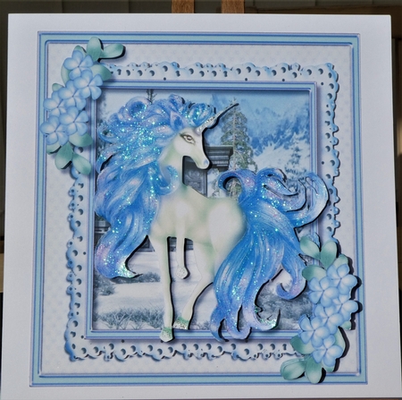 Beautiful Blue Fantasy Unicorn  by MELLONIE-DAWN ADAMS