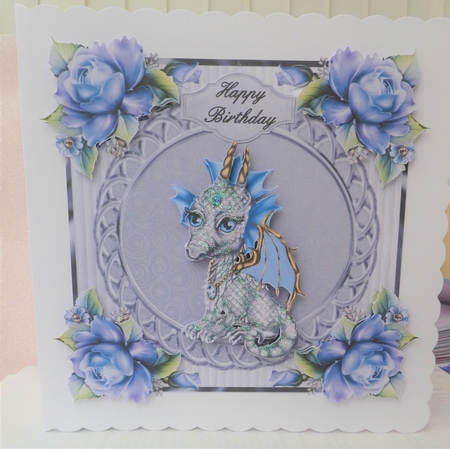 Gentle Dragon- 6 x 6 card front with Decoupage by MELLONIE-DAWN ADAMS