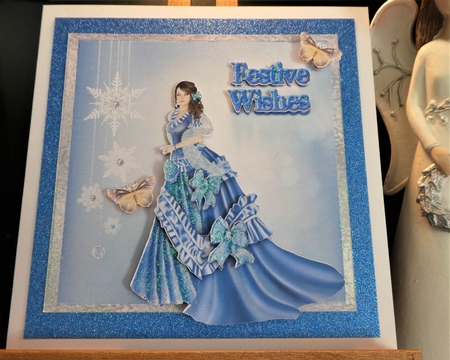 Regency Christmas - Square topper with decoupage by MELLONIE-DAWN ADAMS