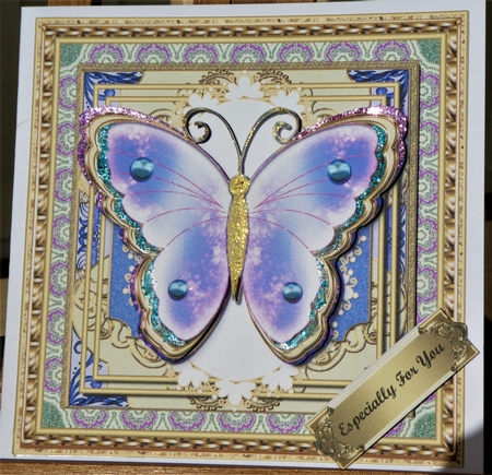 The Sky Is Your Limit Large Square Card Front With Butterfly by MELLONIE-DAWN ADAMS