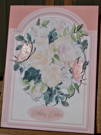 Beautiful Vintage  Roses on Lace  by MELLONIE-DAWN ADAMS