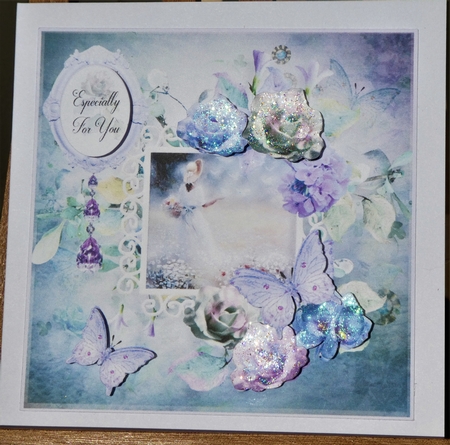 Delicate Floral Card Front With Decoupage by MELLONIE-DAWN ADAMS