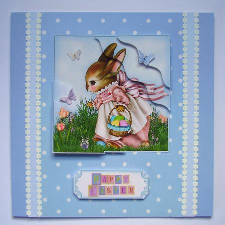 Girly Easter Bunny - Wavey Corner Stacker by Michaela Squires