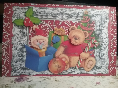Santa with Friends, Teddies and Toys Toppers by Misha Saillant