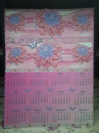 Flower Border of Pink Chrysanthemums Dl Card by Misha Saillant