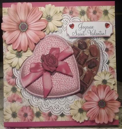 Flowers and Heart Box with Chocolates 8x8 by Misha Saillant