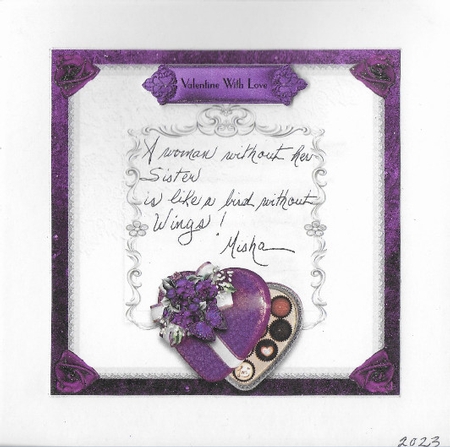 Romantic Chocolates Purple Lace Card Front Kit by Misha Saillant
