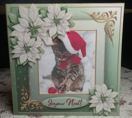 Christmas cat quick card  by Micheline Saillant