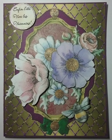 Glitter Trellis Blank Cut & Fold Card 5 by Misha Saillant