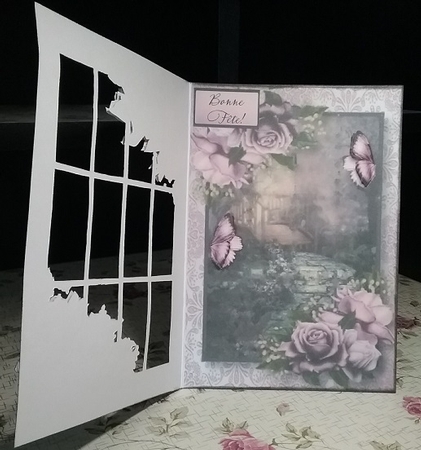 Scenic Window - Lilac Roses A5 by Micheline Saillant