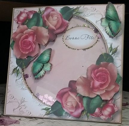 Persian Roses & Butterflies 8x8 by Misha Saillant