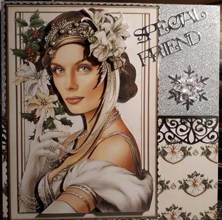 Art Deco Lady Christmas Athena Silver 4 Sheet Mini Kit by Michelle Bee