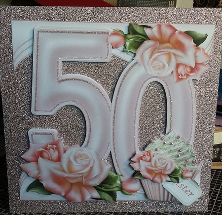 Special Birthday Roses & Cupcakes - Age 50 by Michelle Bee
