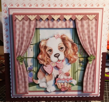 PUPPYS CUPCAKE 8x8 Decoupage & Insert Mini Kit by Michelle Bee