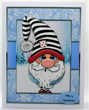 Santas Little Helper in a Black & White Hat  by Michelle Chivers