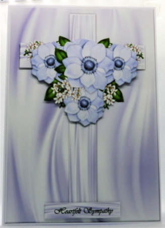 A5  Sympathy  Cross & Flowers by Michelle Chivers