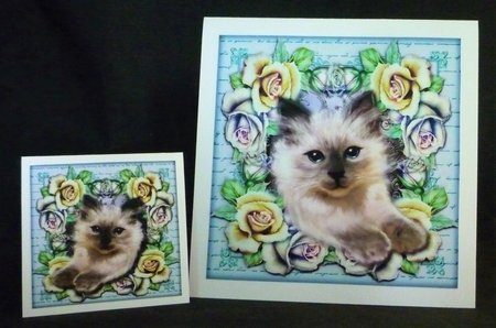 Kitten in Roses Frame Mini Kit by Michelle Chivers