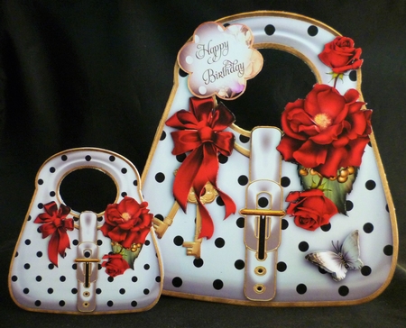 White Polka Dot Handbag Card Mini Kit by Michelle Chivers