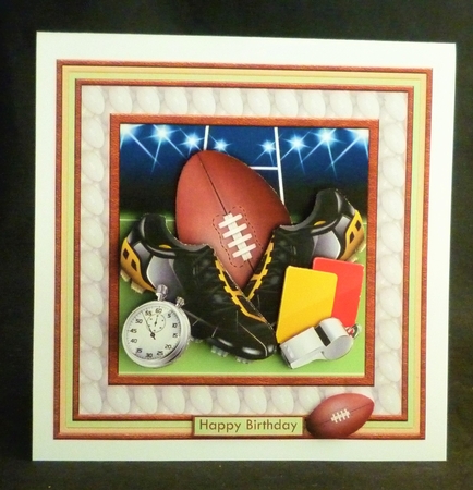 Rugby Equipment 8x8 Decoupage Mini Kit with Ages by Michelle Chivers