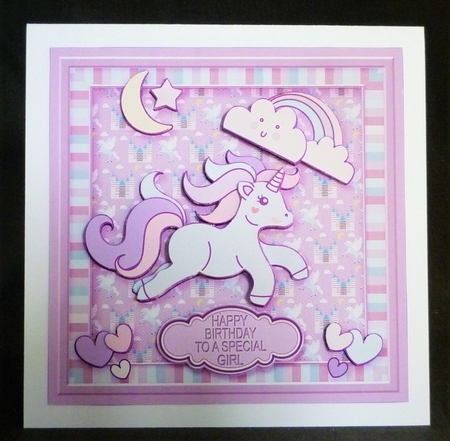 Unicorn with Lilac Pattern 8in x 8in Decoupage Mini Kit by Michelle Chivers