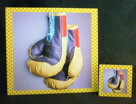 Sport - Boxing Gloves 3D Decoupage  + Insert & Tag by Michelle Chivers