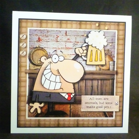Men are Animals Card Topper by Michelle Chivers